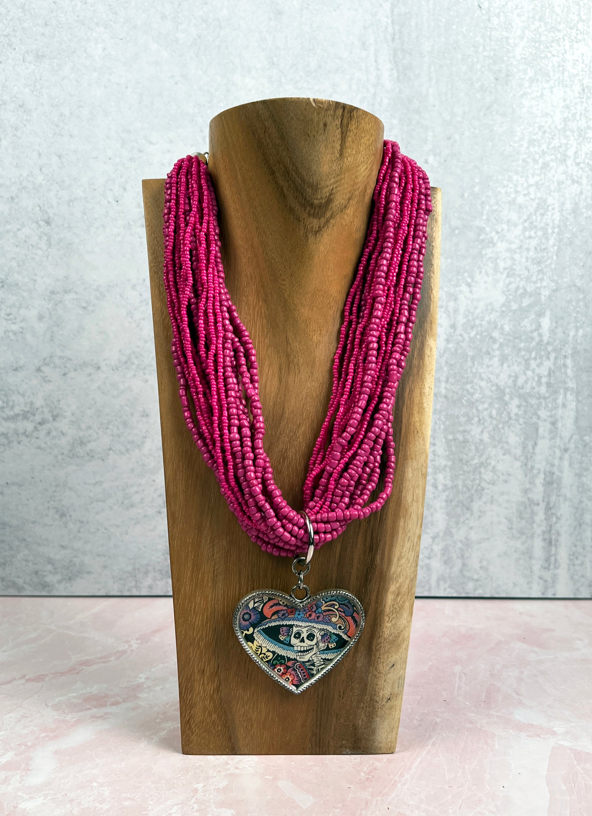 Beads Pink And Sky Blue Handmade Beaded Chain Necklace Set, Size: Free at  Rs 350/set in Kolkata