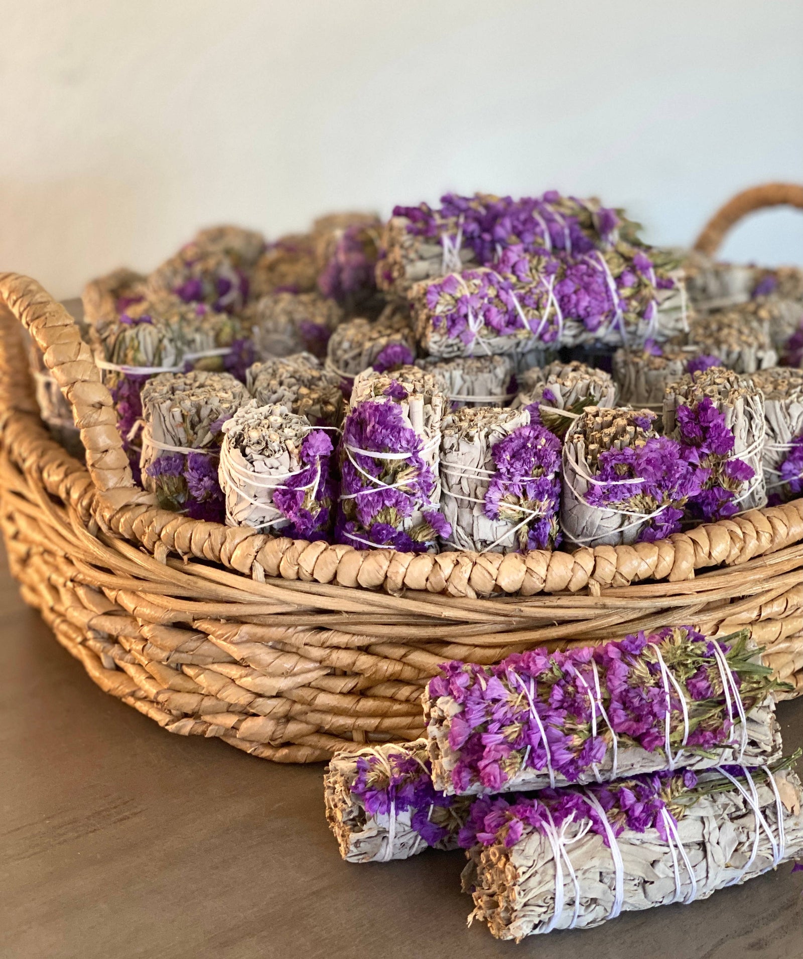 Purple Flower and White Sage Smudge Sticks