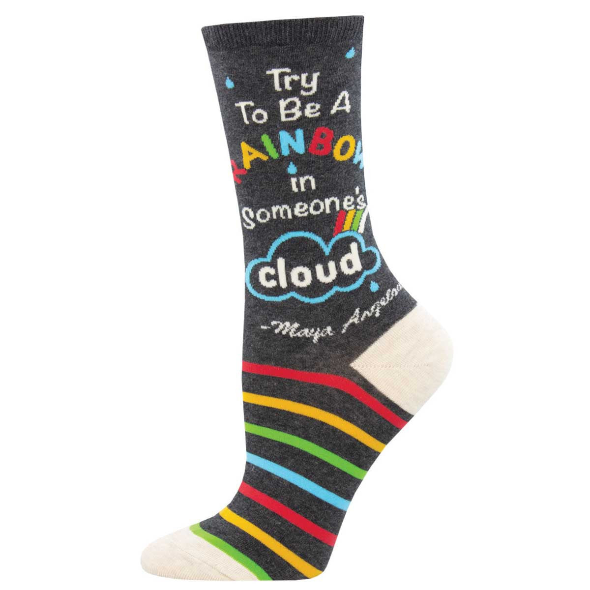 Maya Angelou 'Rainbow in Someone's Cloud' Women's Socks