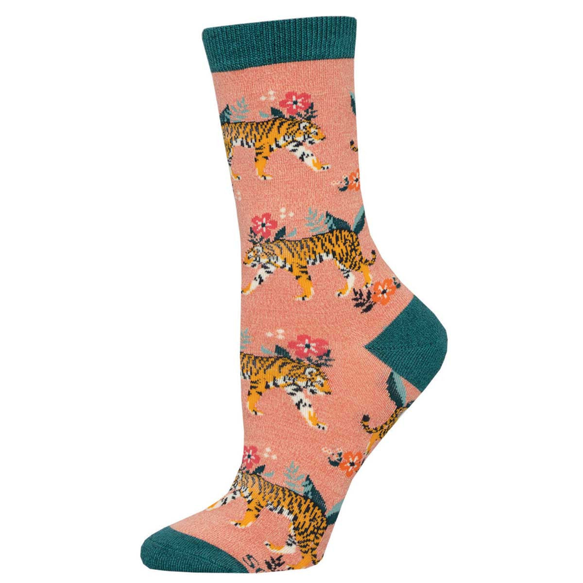 Tiger and Florals Boho Womens Socks