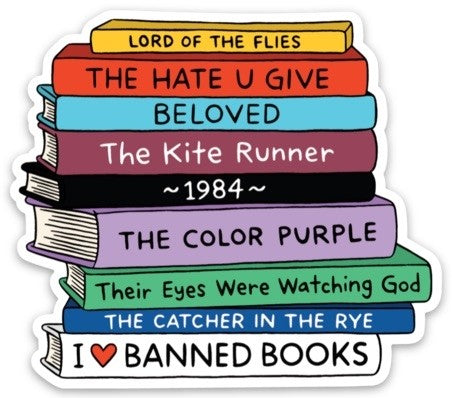 I Heart Banned Books Sticker