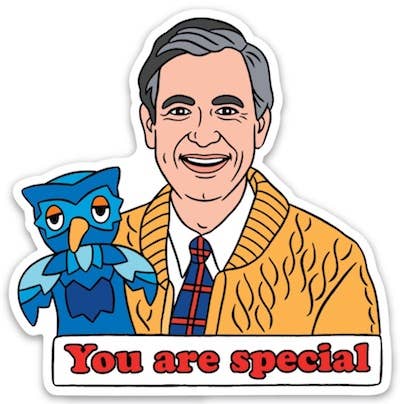 Mister Rogers and X the Owl Sticker