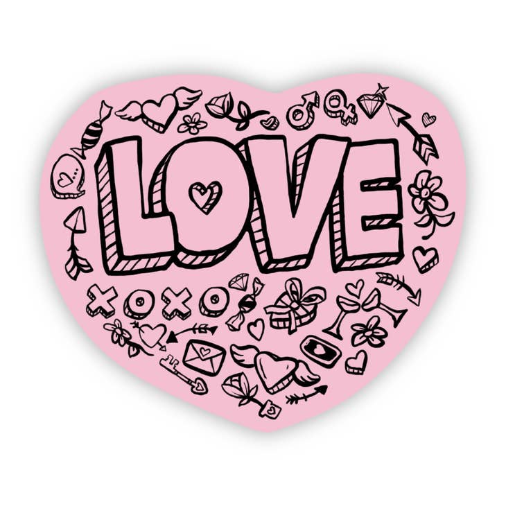 LOVE Heart-Shaped Sticker