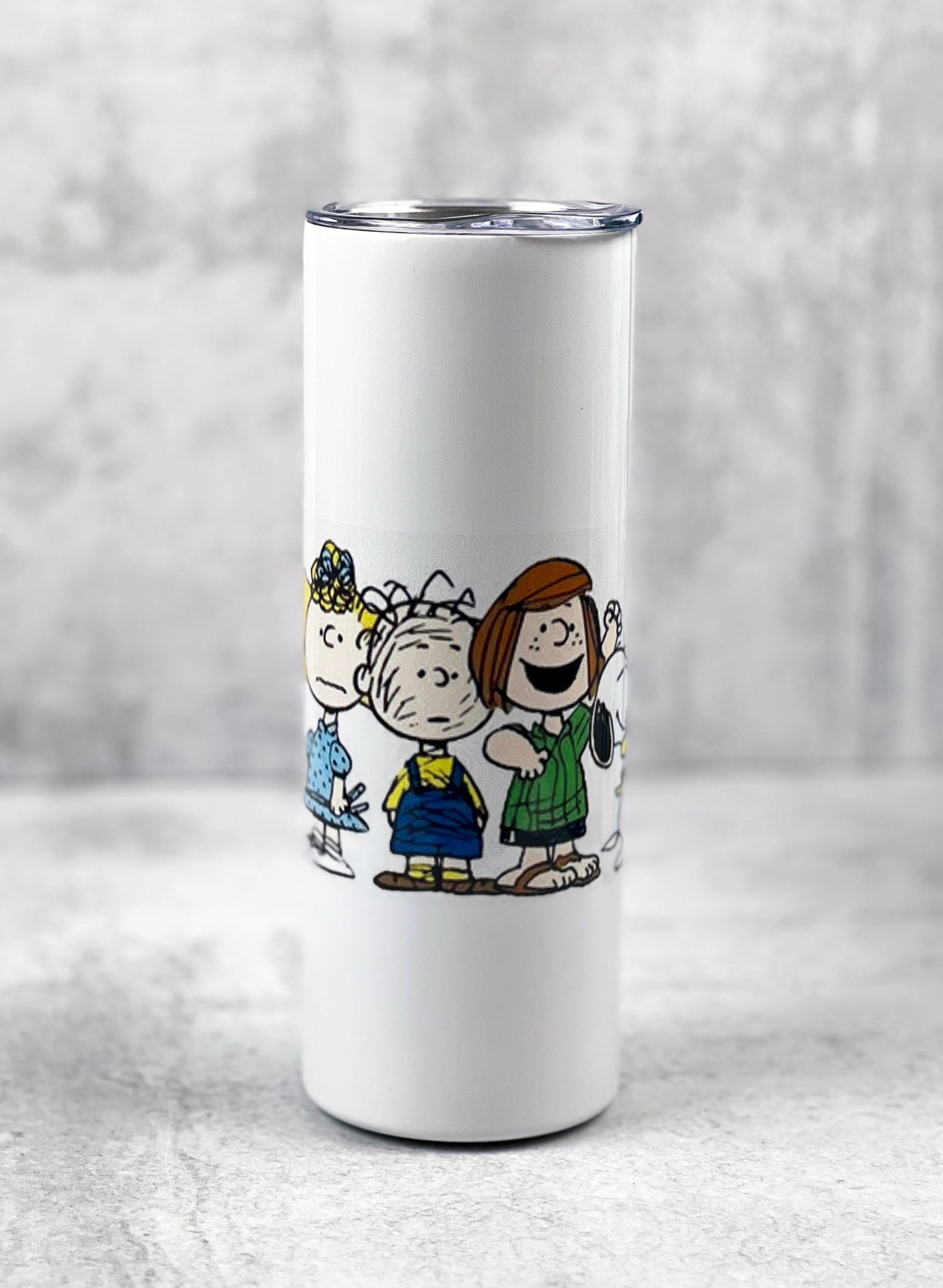 Snoopy Tumbler Collage 20oz Insulated Stainless Travel Cup Mug Lid Straw