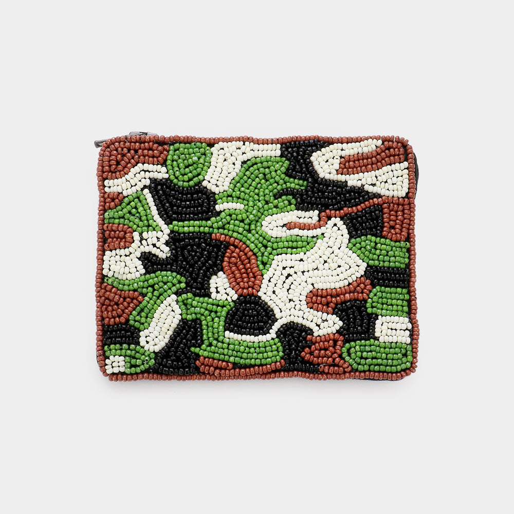 Camouflage Beaded Glass Wallet