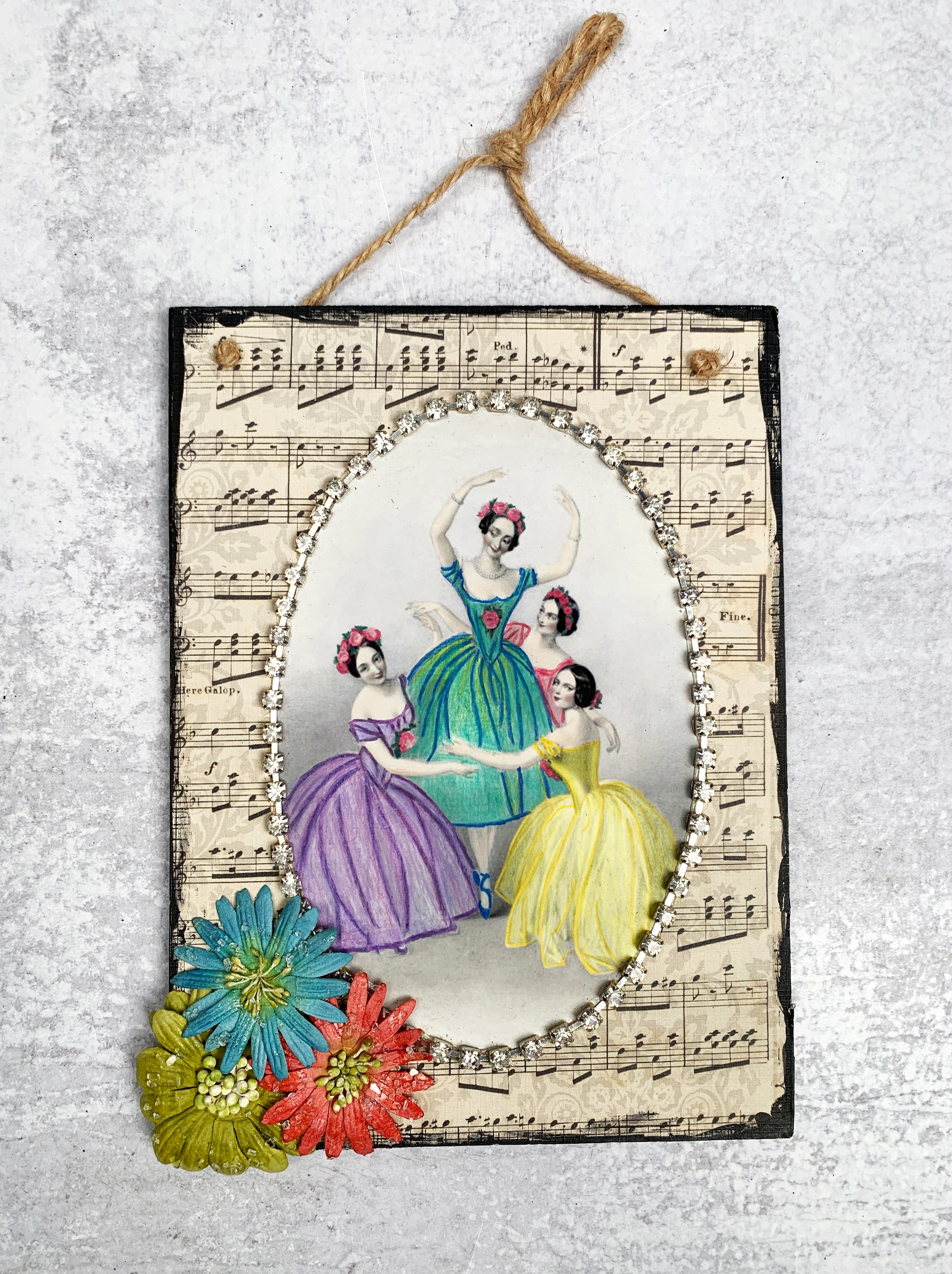 Dancing Ballerinas Original Mixed Media Art