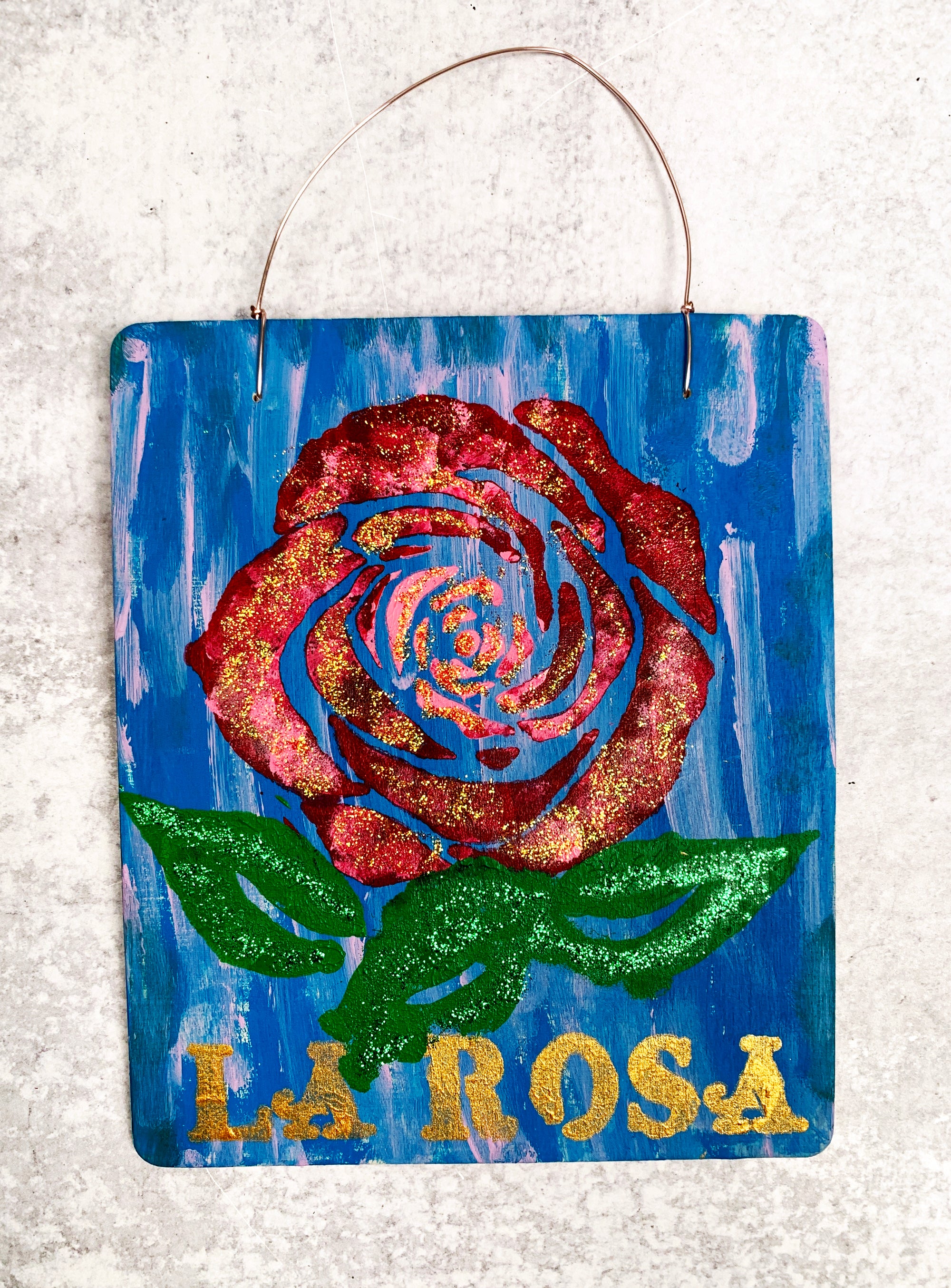 La Loteria 'la rosa' Painted Wall Art