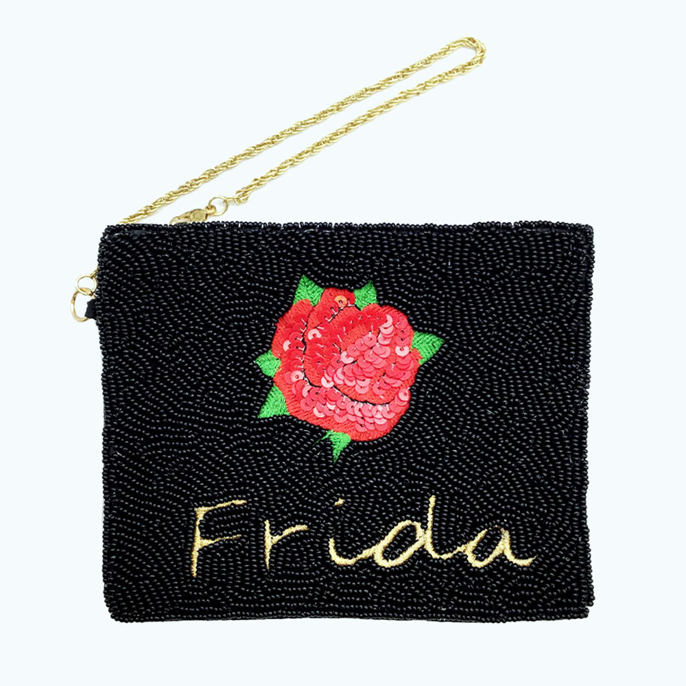 Frida Kahlo Sequins Zipper Pouch