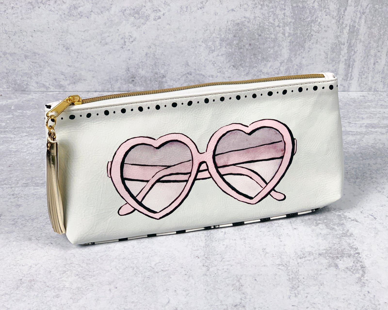 Hello Gorgeous Sunnies Oil Cloth Zipper Pouch