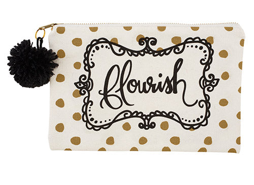 Flourish Canvas Zipper Pouch