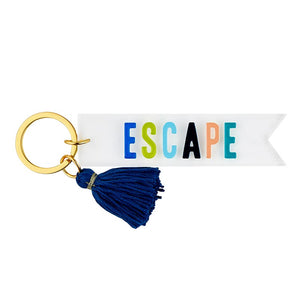 Travel Get-Away Acrylic Tag Keychain with Tassel