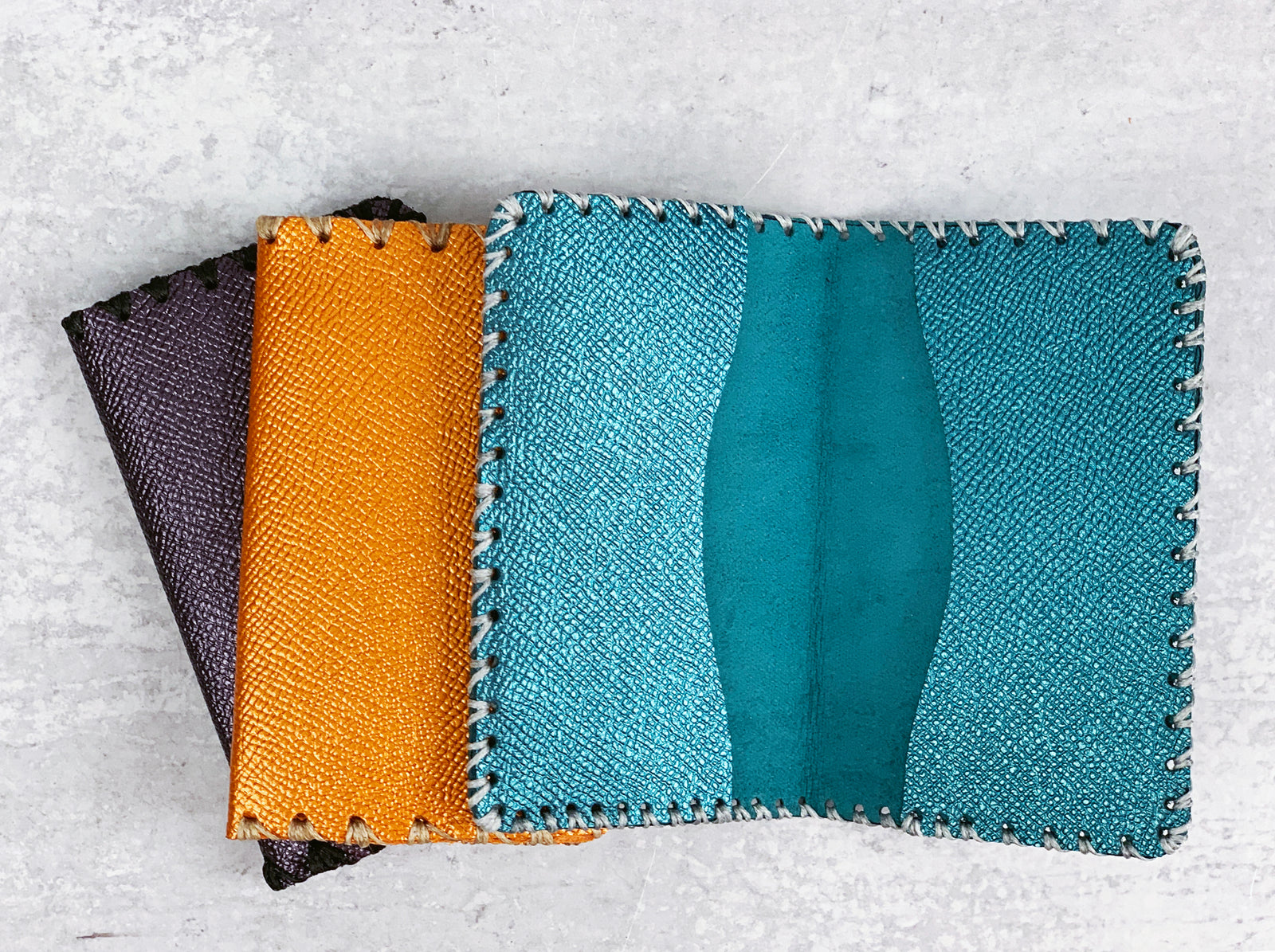 Saffiano Metallic Leather Wallet